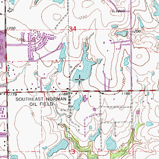 Topographic Map of Oknoname 02717 Dam, OK