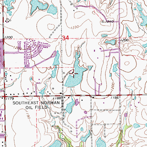 Topographic Map of Oknoname 02717 Reservoir, OK