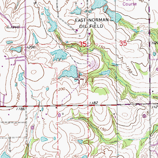 Topographic Map of Oknoname 02718 Dam, OK