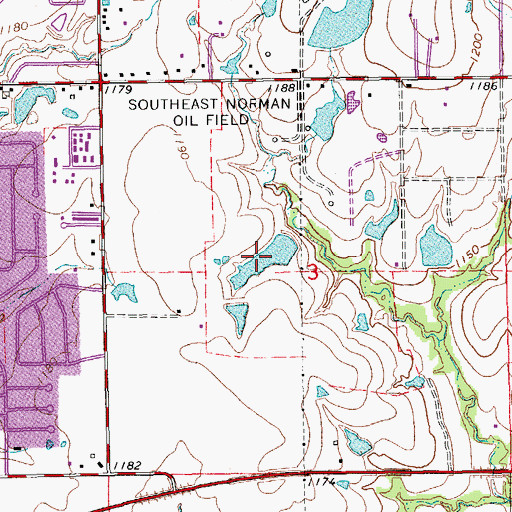 Topographic Map of Oknoname 02709 Reservoir, OK