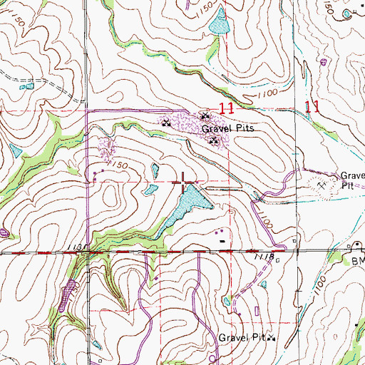 Topographic Map of Oknoname 02708 Dam, OK