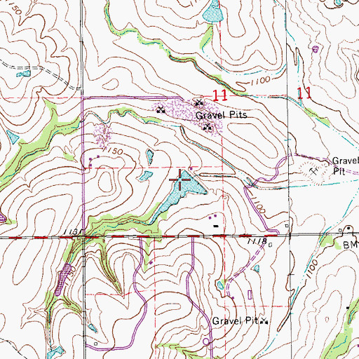 Topographic Map of Oknoname 02708 Reservoir, OK