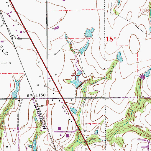Topographic Map of Oknoname 02733 Reservoir, OK