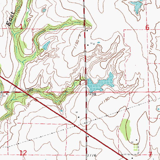 Topographic Map of Oknoname 02704 Dam, OK