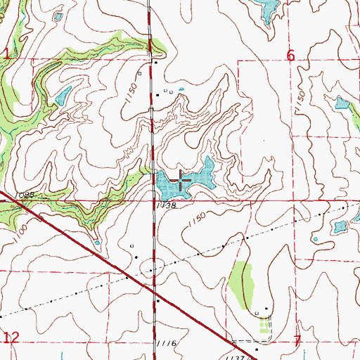 Topographic Map of Oknoname 02704 Reservoir, OK