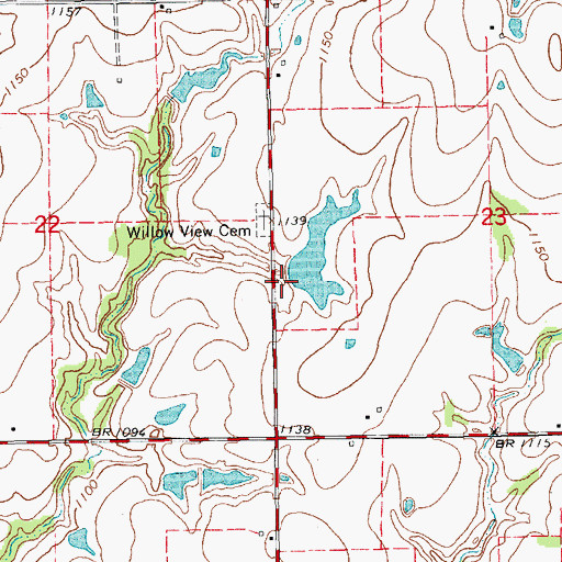 Topographic Map of Oknoname 02707 Dam, OK