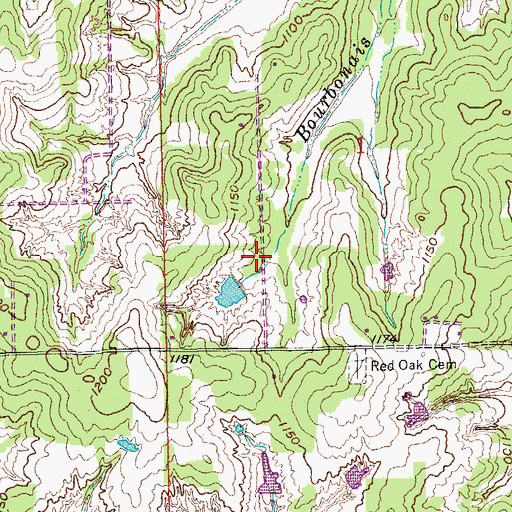 Topographic Map of Oknoname 02703 Reservoir, OK