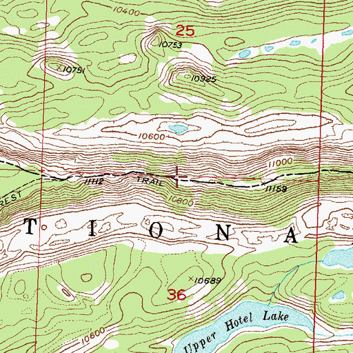 Topographic Map of Crag Crest Trail, CO