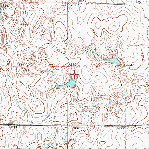 Topographic Map of Oknoname 059044 Dam, OK
