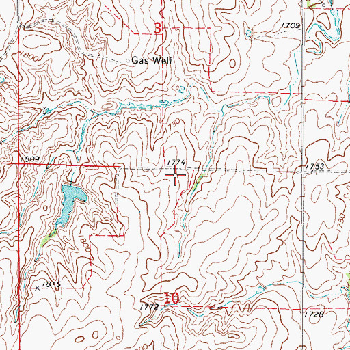 Topographic Map of Oknoname 059046 Dam, OK