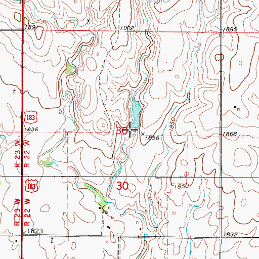Topographic Map of Oknoname 059049 Dam, OK
