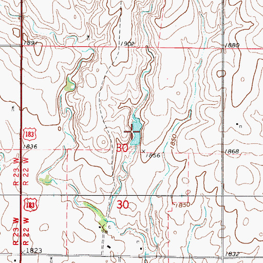 Topographic Map of Oknoname 059049 Reservoir, OK
