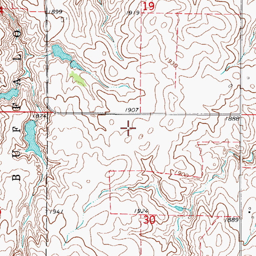 Topographic Map of Oknoname 059052 Dam, OK