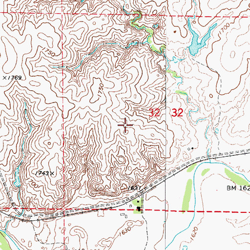 Topographic Map of Oknoname 059056 Dam, OK