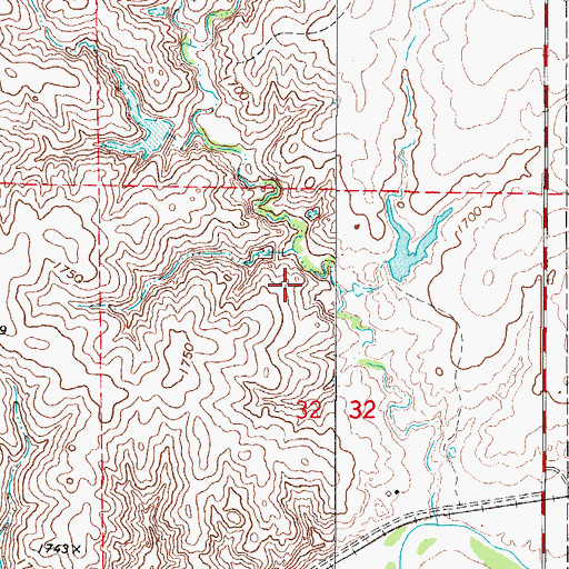 Topographic Map of Oknoname 059057 Dam, OK