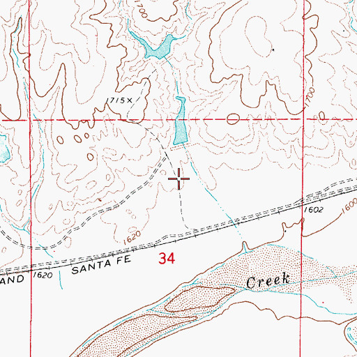 Topographic Map of Oknoname 059058 Dam, OK