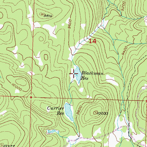 Topographic Map of Blackman Reservoir, CO