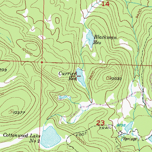 Topographic Map of Currier Reservoir, CO
