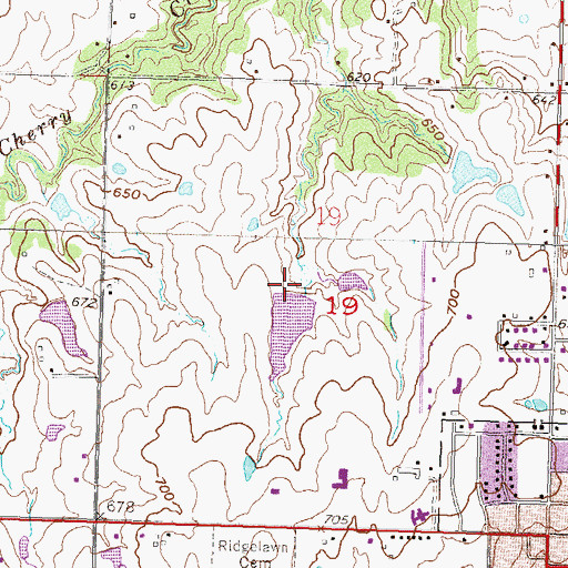 Topographic Map of Oknoname 143002 Reservoir, OK