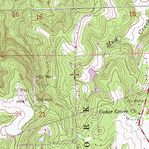 Topographic Map of Oknoname 143003 Reservoir, OK