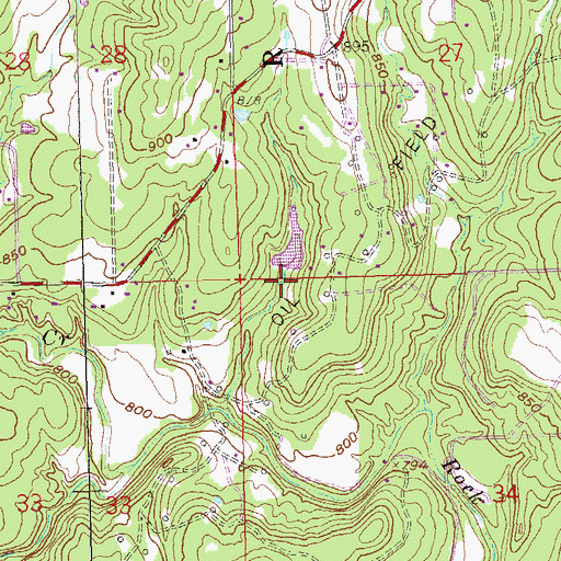Topographic Map of Oknoname 143004 Dam, OK