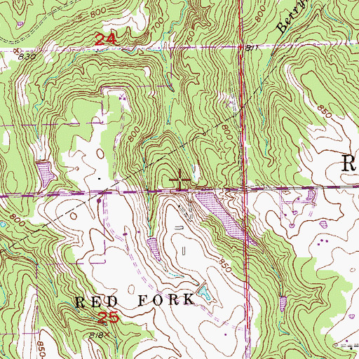 Topographic Map of Oknoname 143005 Dam, OK