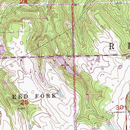 Topographic Map of Oknoname 143005 Reservoir, OK