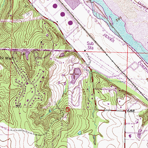 Topographic Map of Oknoname 143008 Reservoir, OK