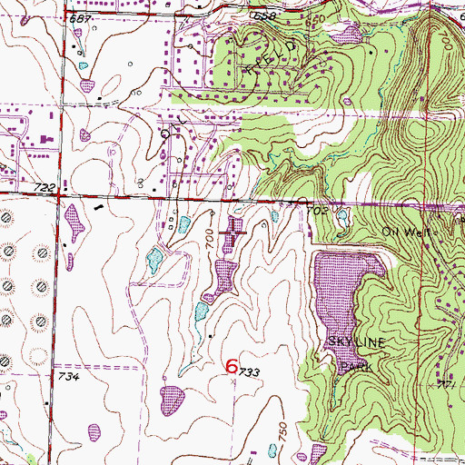 Topographic Map of Oknoname 143009 Dam, OK