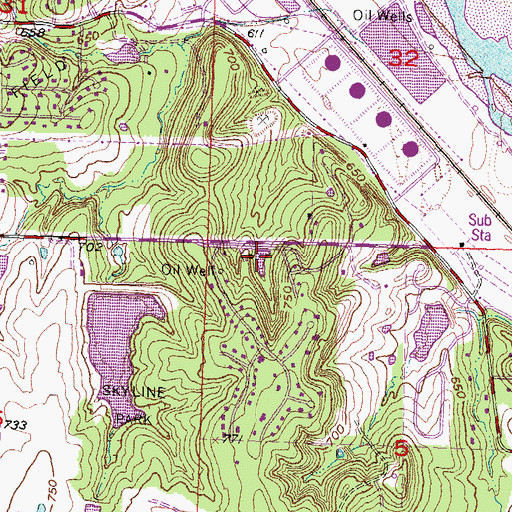 Topographic Map of Oknoname 143010 Reservoir, OK
