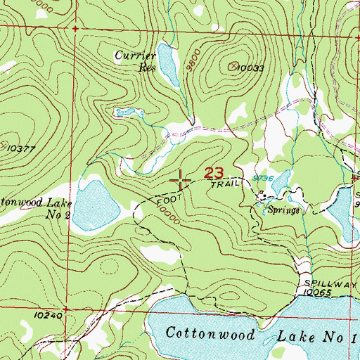 Topographic Map of Foot Trail, CO