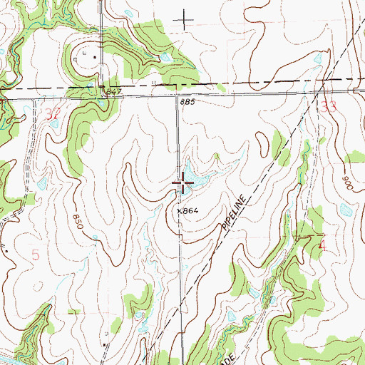 Topographic Map of Oknoname 037001 Reservoir, OK