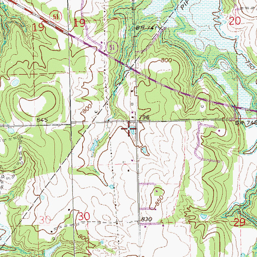 Topographic Map of Oknoname 037002 Reservoir, OK