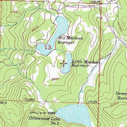 Topographic Map of Little Meadows Reservoir, CO