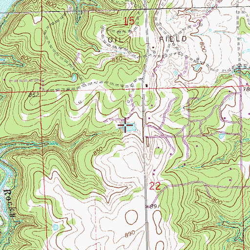 Topographic Map of Oknoname 037004 Reservoir, OK