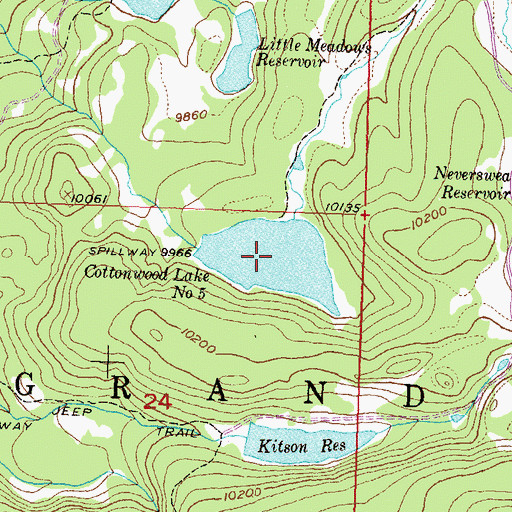 Topographic Map of Cottonwood Lake Number Five, CO