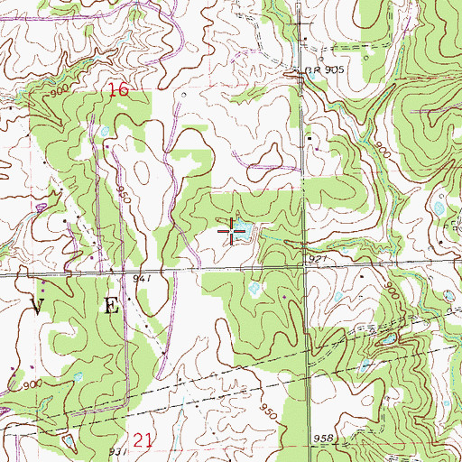 Topographic Map of Oknoname 037009 Dam, OK