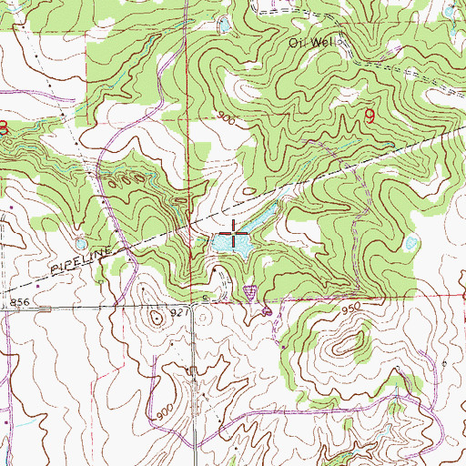 Topographic Map of Oknoname 037010 Reservoir, OK