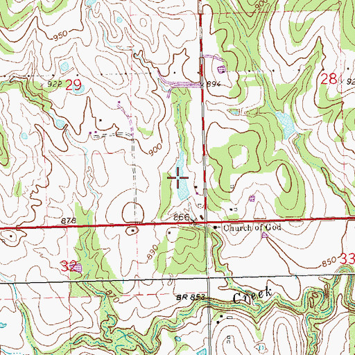 Topographic Map of Oknoname 037011 Reservoir, OK