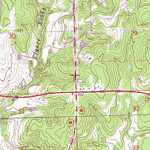 Topographic Map of Oknoname 037012 Reservoir, OK