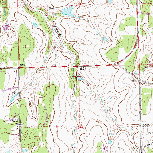 Topographic Map of Oknoname 037013 Reservoir, OK