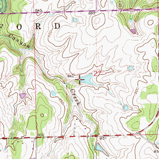 Topographic Map of Oknoname 037014 Dam, OK