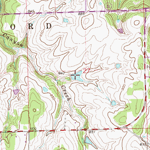 Topographic Map of Oknoname 037014 Reservoir, OK