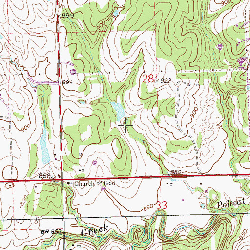 Topographic Map of Oknoname 037015 Dam, OK