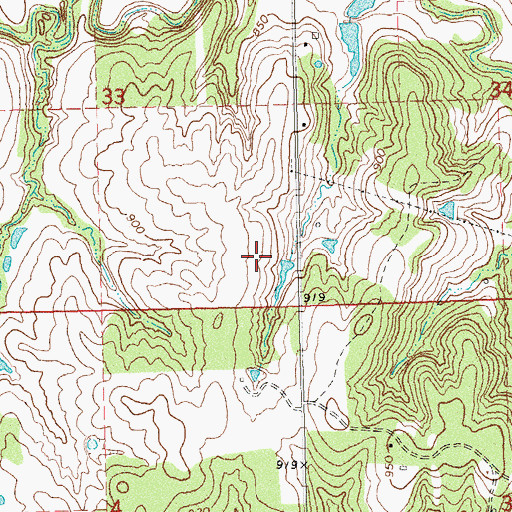 Topographic Map of Oknoname 037017 Dam, OK