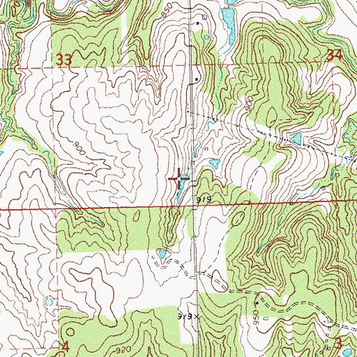 Topographic Map of Oknoname 037017 Reservoir, OK