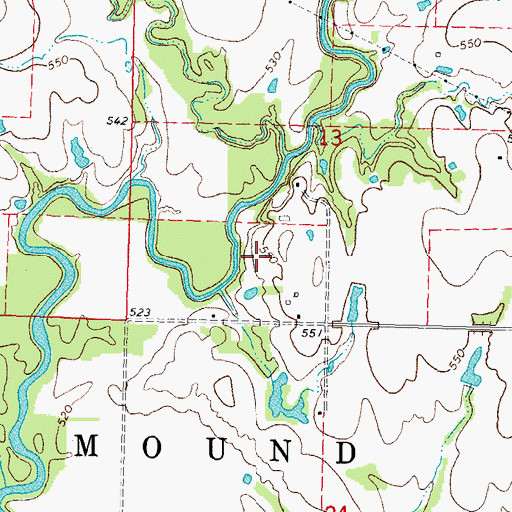 Topographic Map of Oknoname 037018 Dam, OK