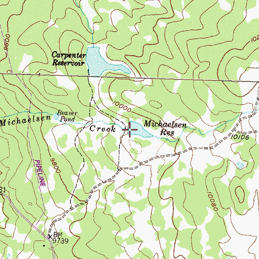 Topographic Map of Michaelsen Reservoir, CO