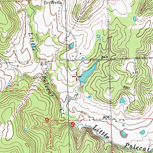 Topographic Map of Oknoname 037020 Dam, OK