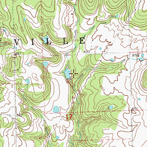 Topographic Map of Oknoname 037022 Dam, OK